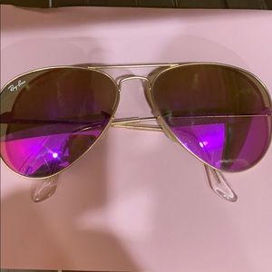 Pink/purple mirror aviator sunglasses